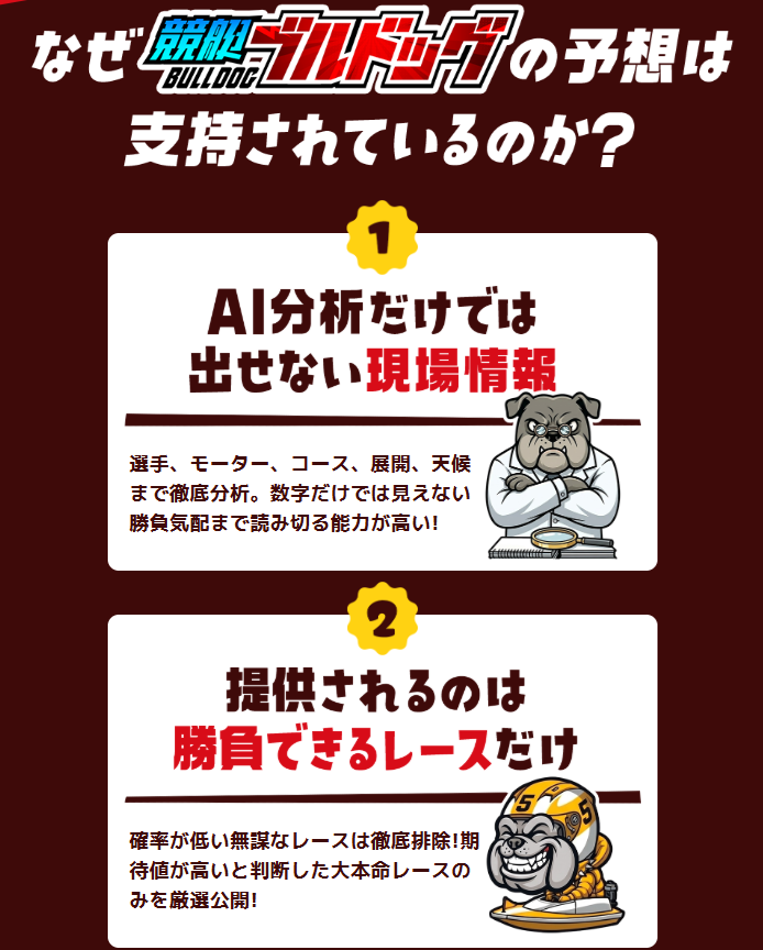 競艇ブルドッグの特徴