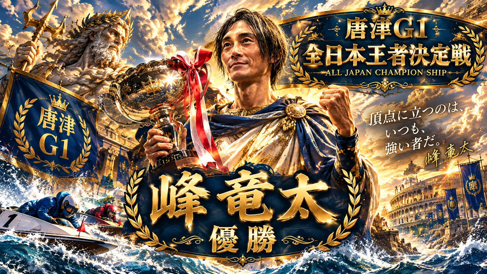 峰竜太選手コラム｜唐津GⅠ全日本王者決定戦で悲願の地元周年初優勝！涙でつかんだGⅠ通算21V